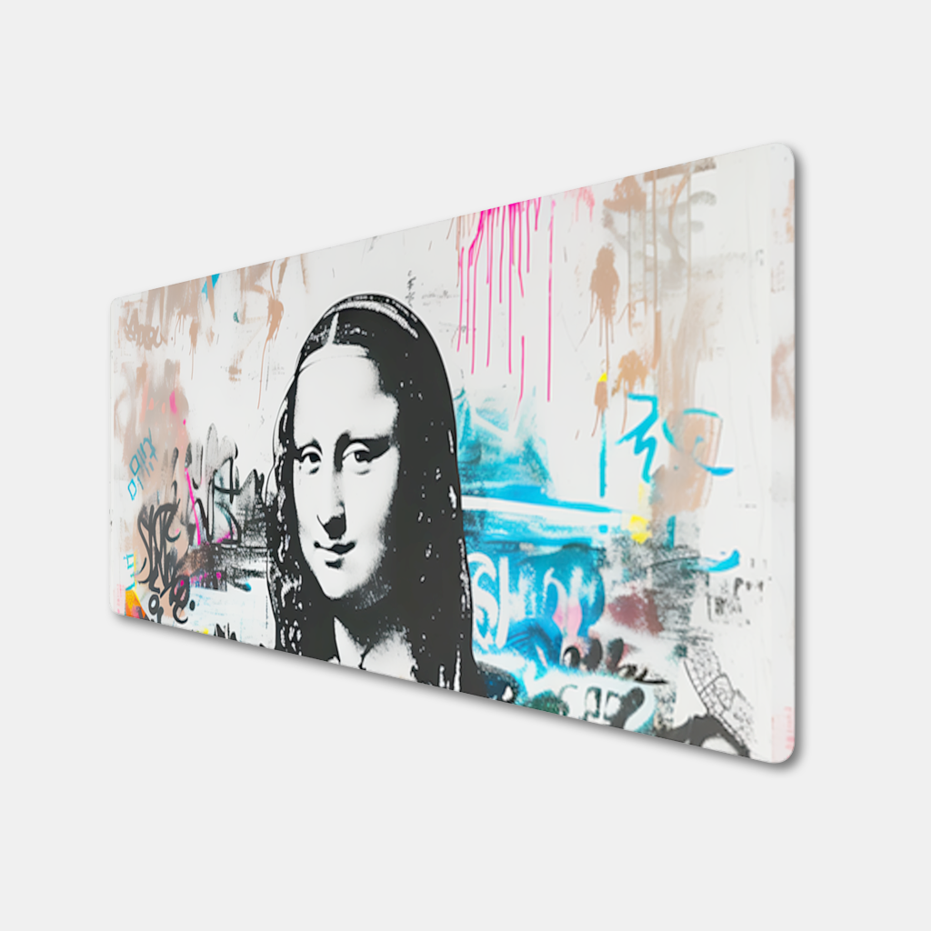 Graffiti Style Modern Mona Lisa Illustration Mouse Pad