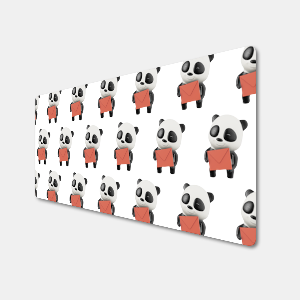 Happy Panda Character Holding Red Envelope Mouse Pad