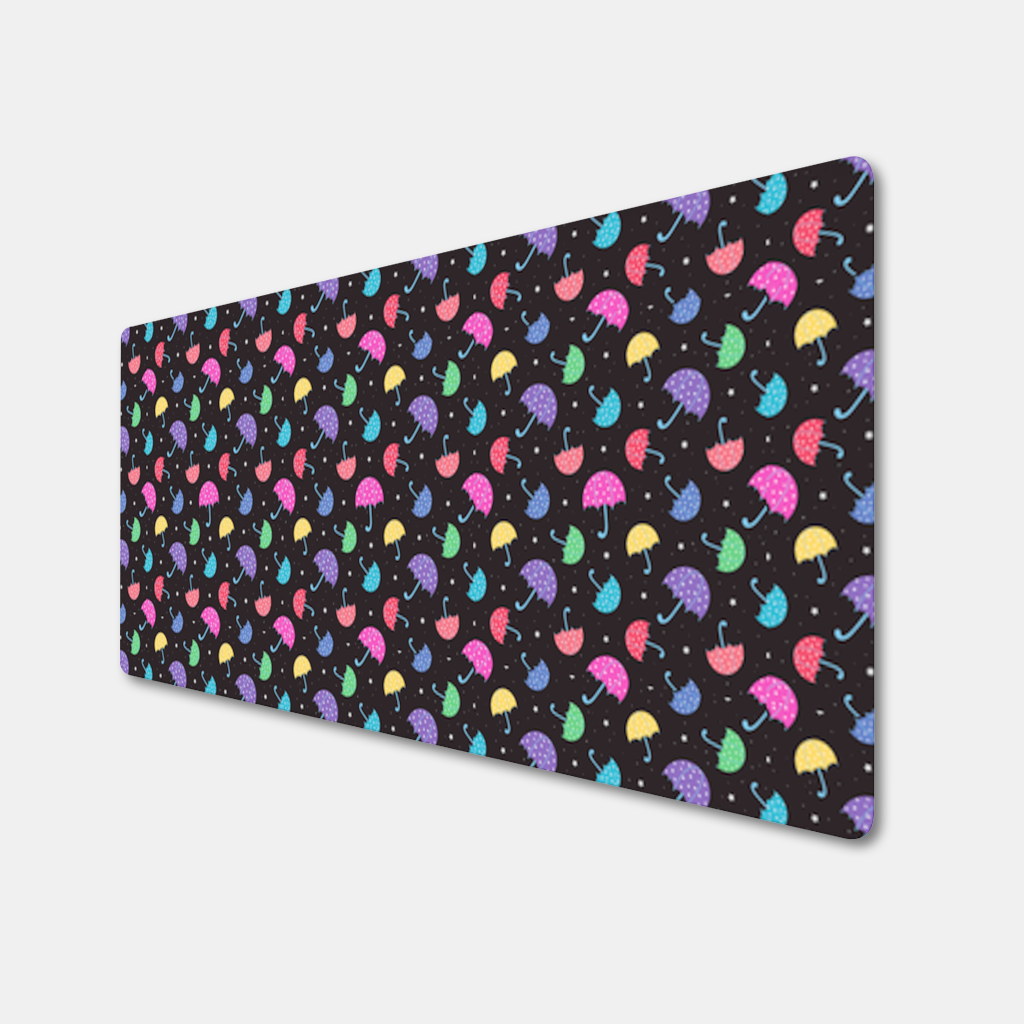 Colorful Heart Umbrellas Pattern Mouse Pad