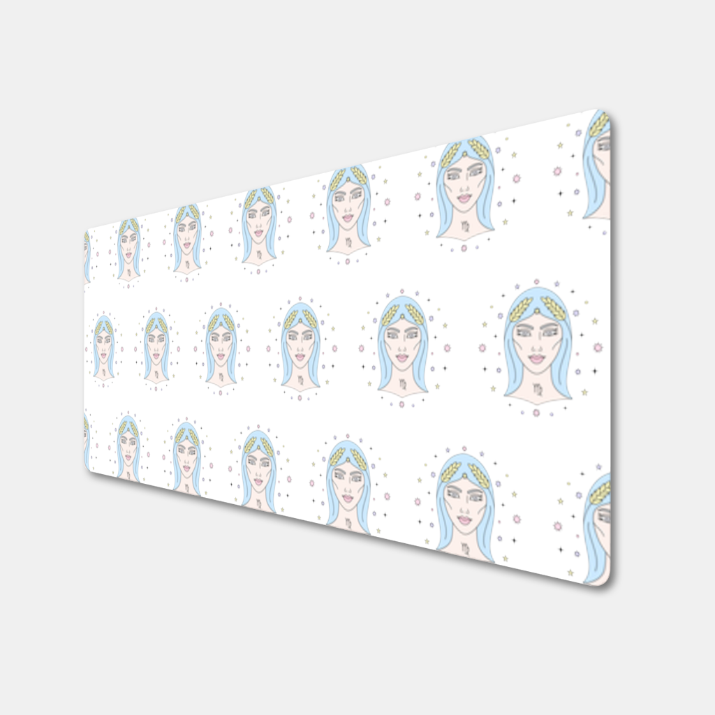 Virgo Zodiac Mystical Woman and Stars Mouse Pad