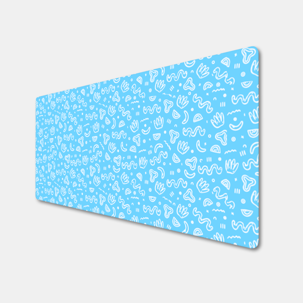 Mavi Soyut Doodle Mouse Pad