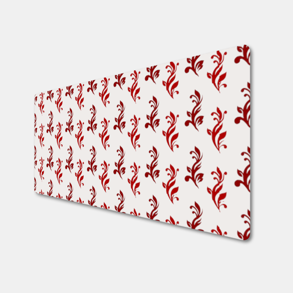 Burgundy Baroque Swirls Mouse Pad