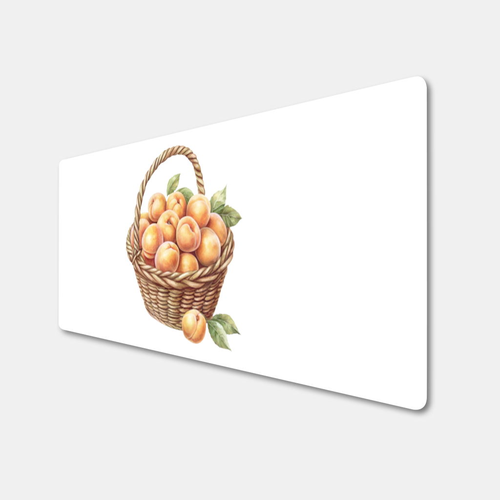 Fresh Peaches in Wicker Basket Mouse Pad