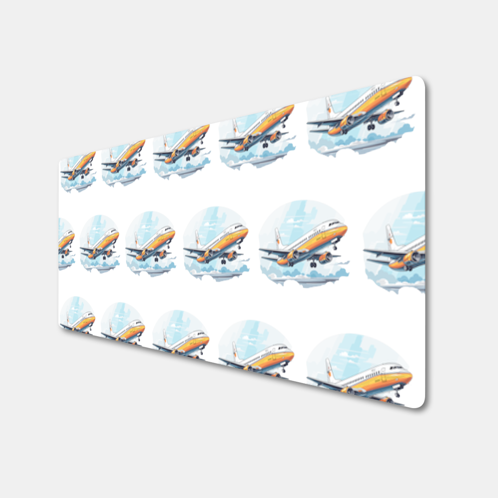 Nostaljik Turuncu Yolcu Uçağı Mouse Pad