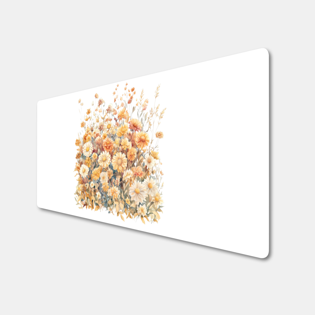 Watercolor Orange Wildflowers Mouse Pad