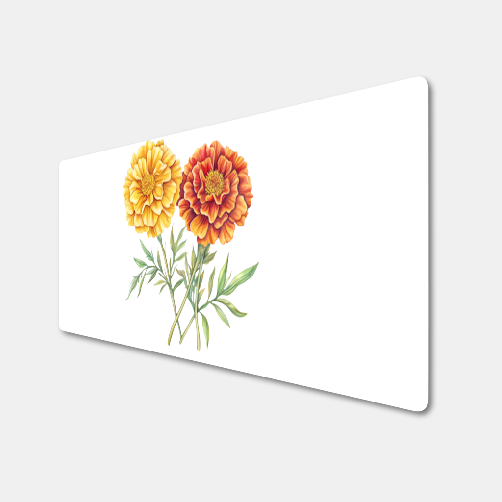 Botanical Yellow Orange Marigold Mouse Pad