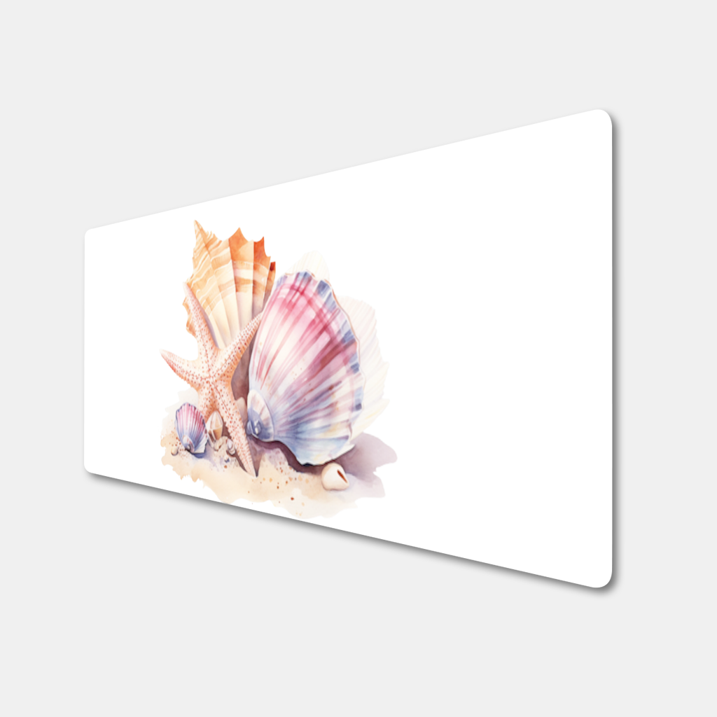 Watercolor Coastal Seashells Mouse Pad