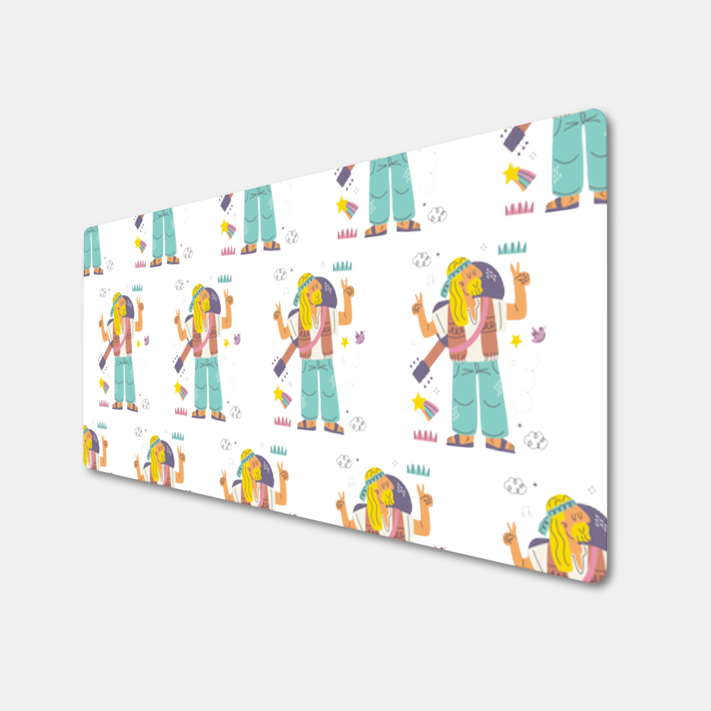 Retro Hippie Character Mouse Pad