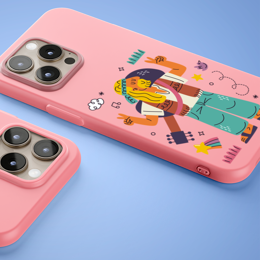 Retro Hippie Character iPhone 15 Pro Case