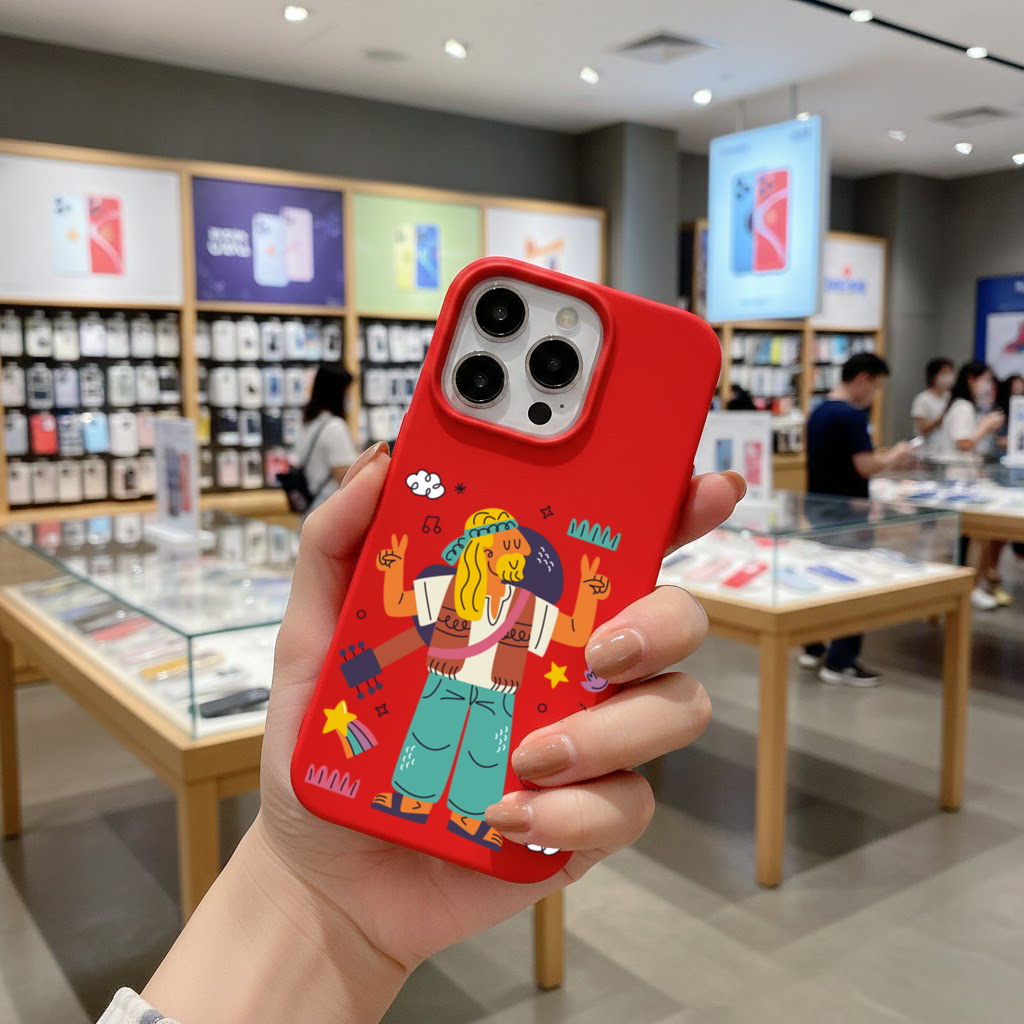 Retro Hippie Karakteri iPhone 16 Pro Kılıfı