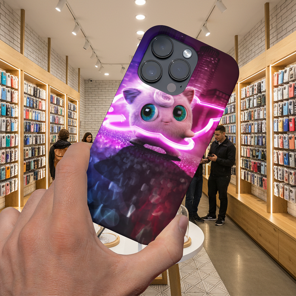 Cyberpunk Pink Fluffy Creature iPhone 16 Pro Case