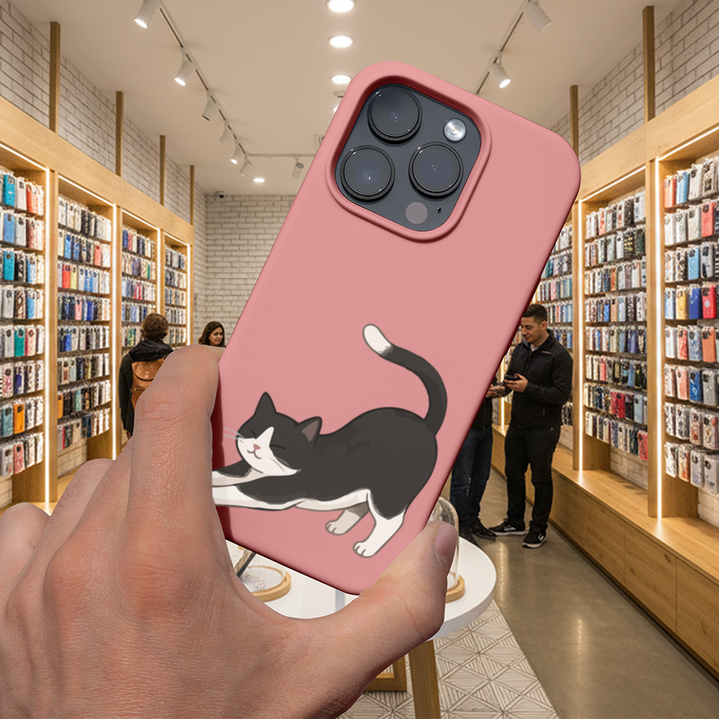 Esneyen Smokin Kedi iPhone 16 Pro Kılıfı