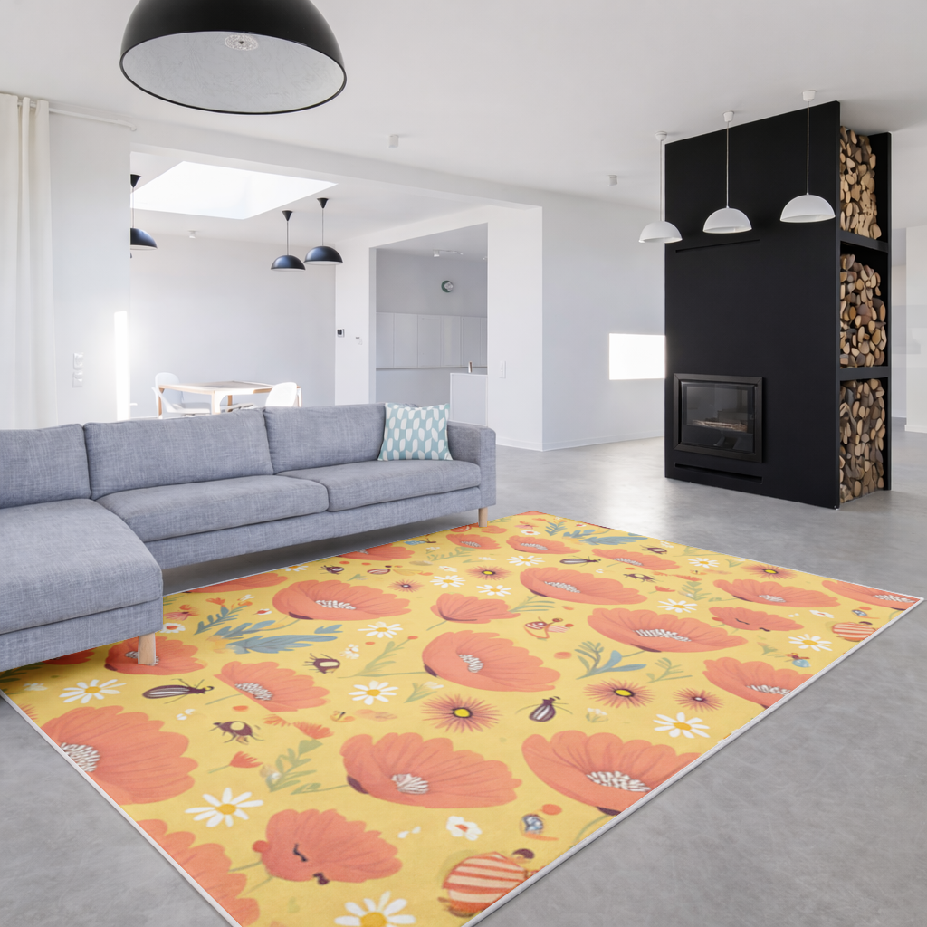 Floral Insect Pattern Colorful Design Living room carpet