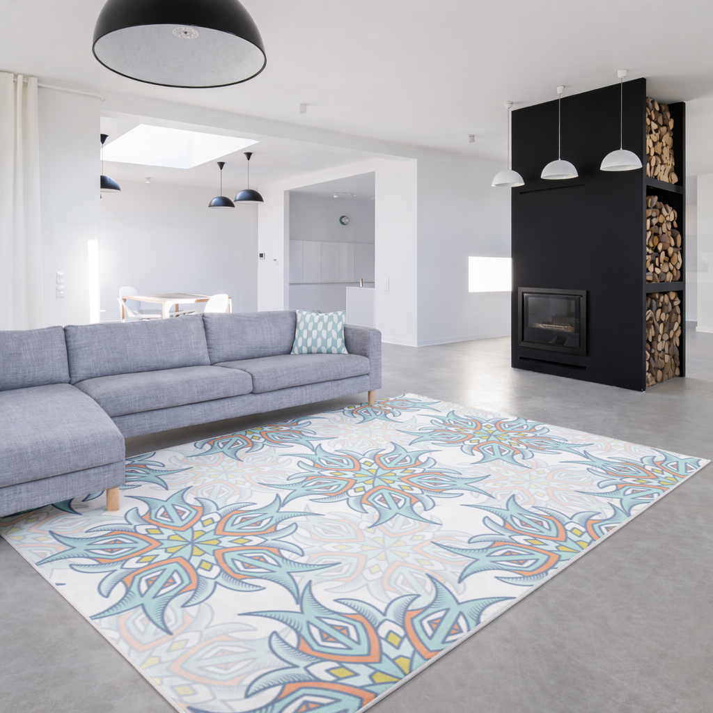 An abstract visual Living room carpet