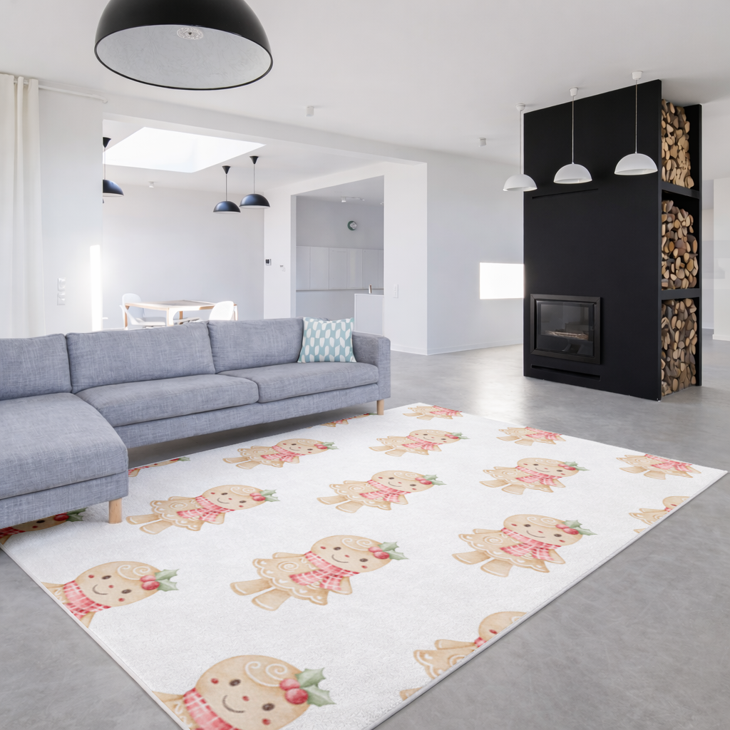 Sevimli Zencefilli Kurabiye Karakteri Salon Halısı