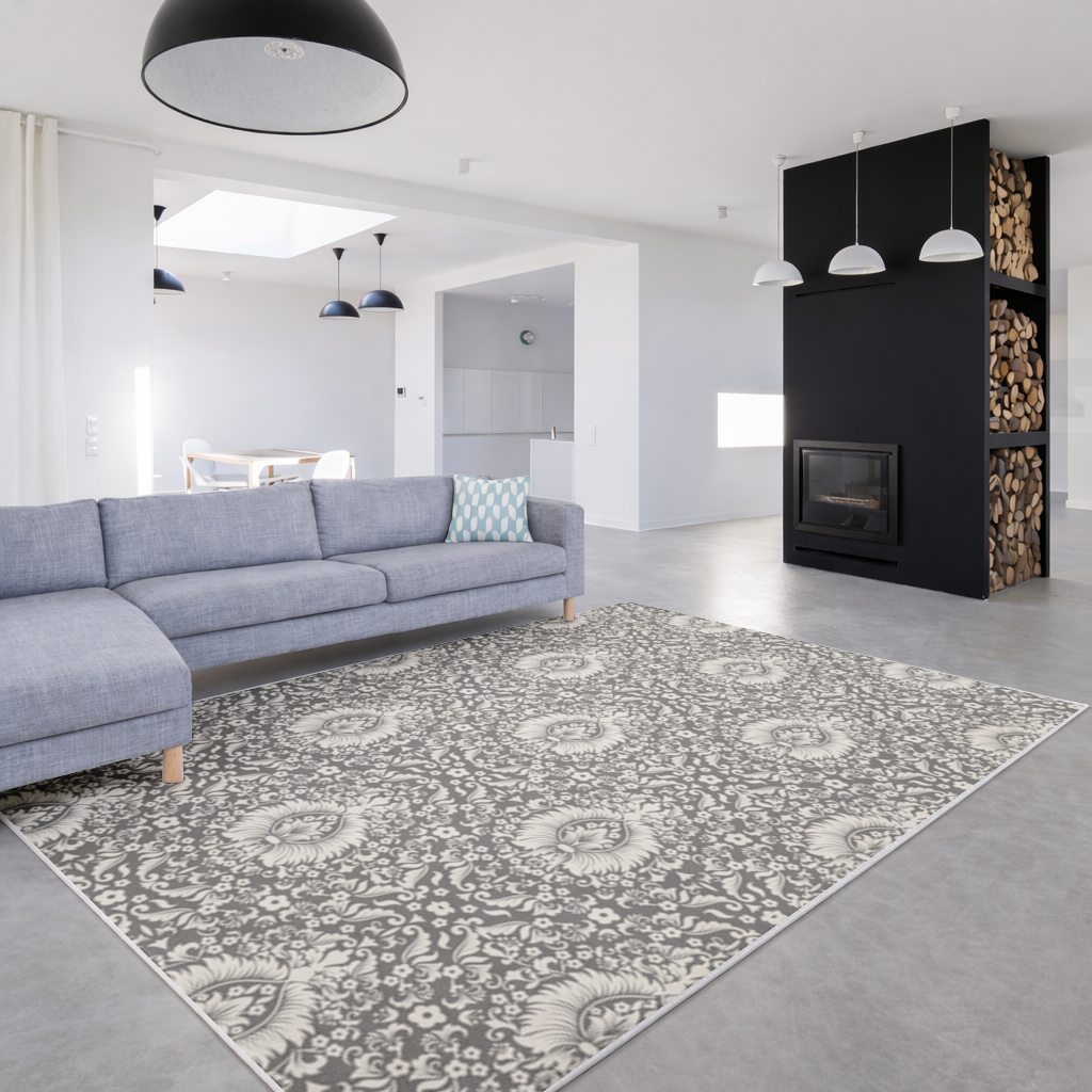 Classic Vintage Damask Floral Pattern Living room carpet