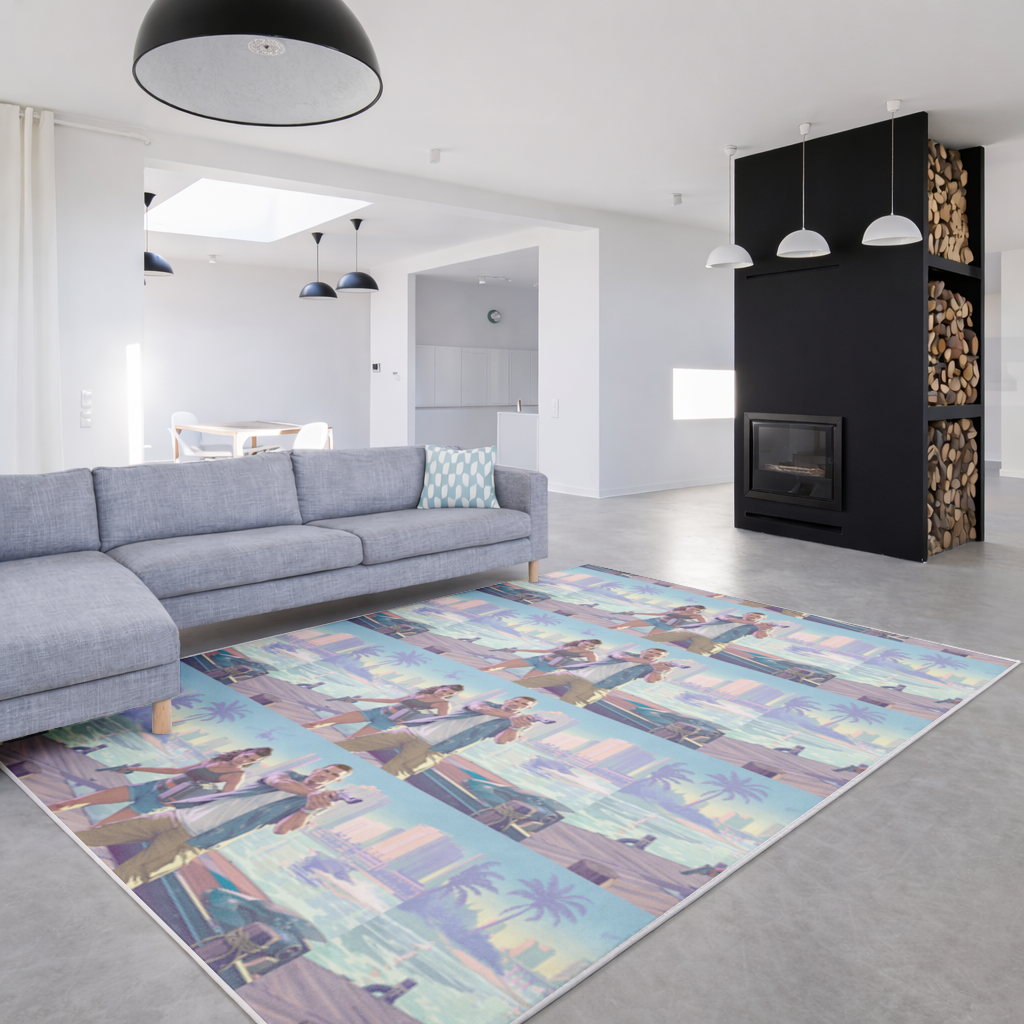 Vice City Showdown Tropical Heist Duo Living room carpet