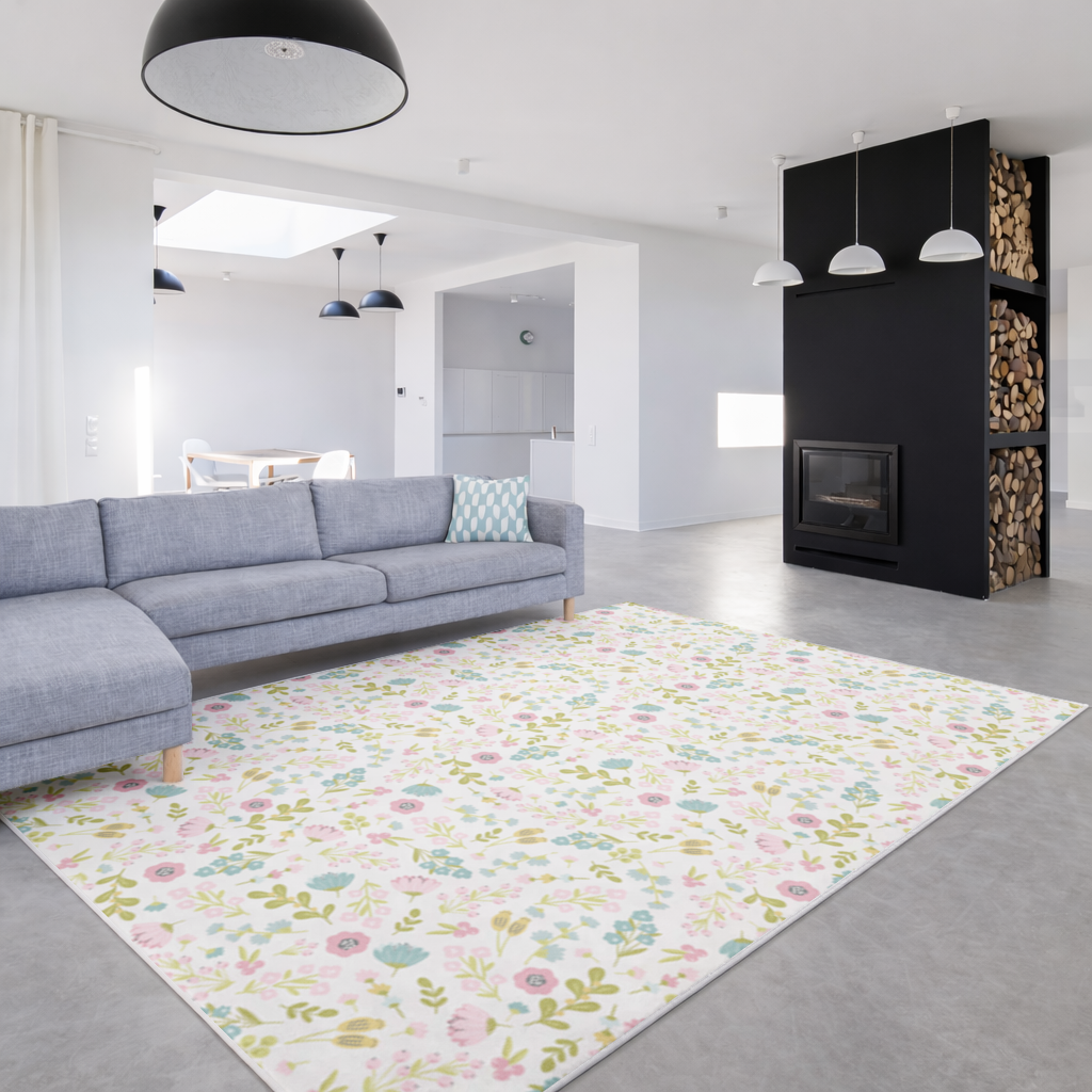 Pastel Spring Floral Living room carpet