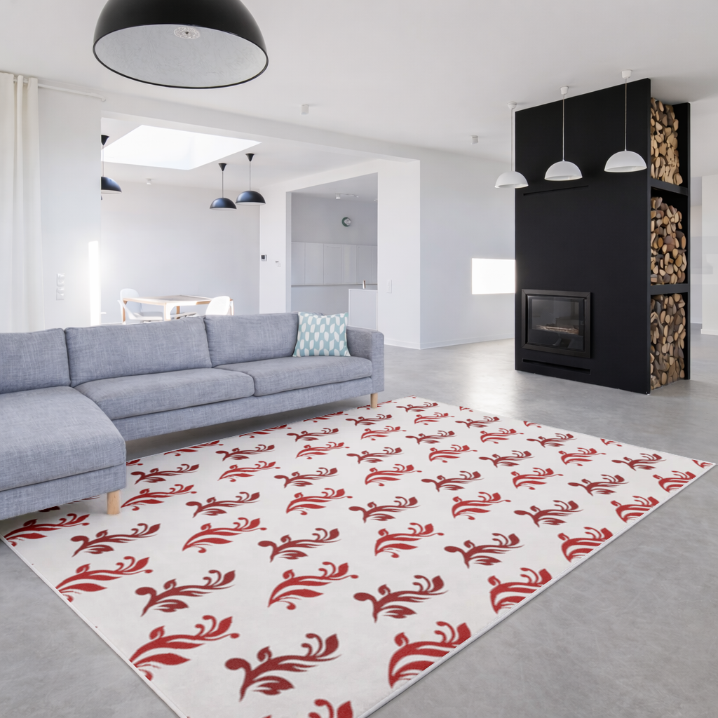 Burgundy Baroque Swirls Living room carpet