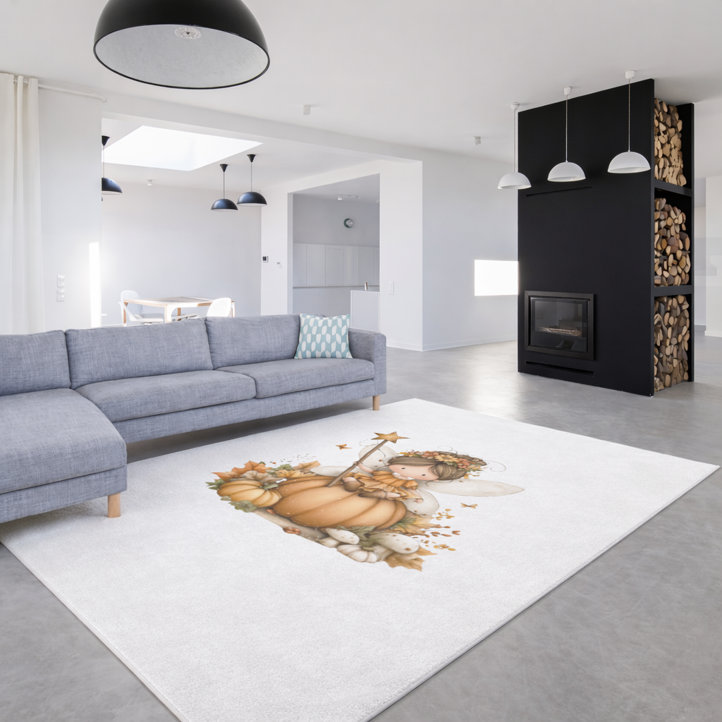Whimsical Autumn Pumpkin Fairy Living room carpet