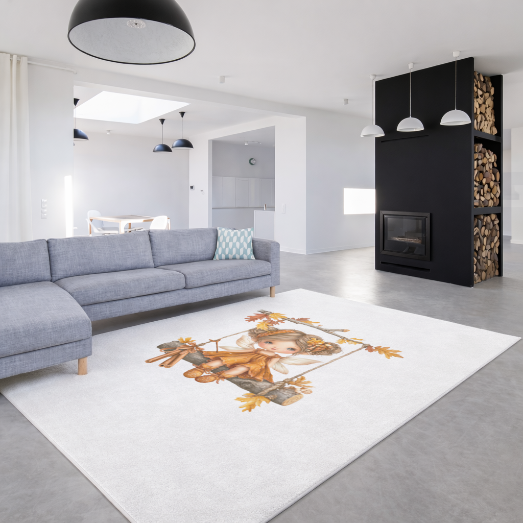 Whimsical Autumn Forest Fairy Living room carpet