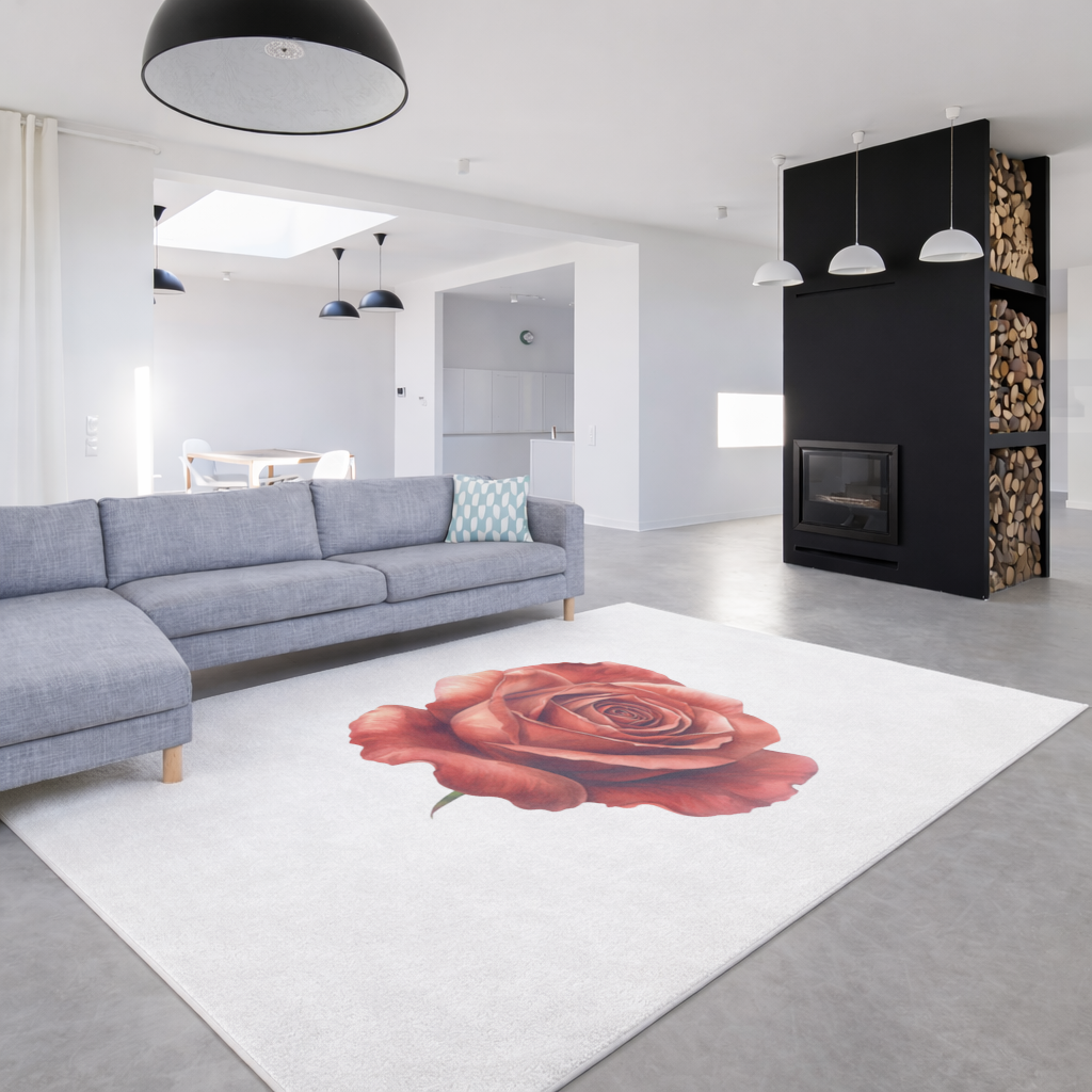 Crimson Red Rose Living room carpet