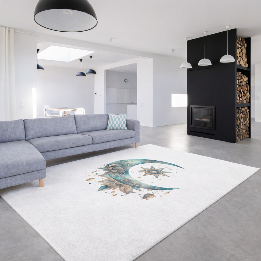 Boho Celestial Sun and Moon Living room carpet