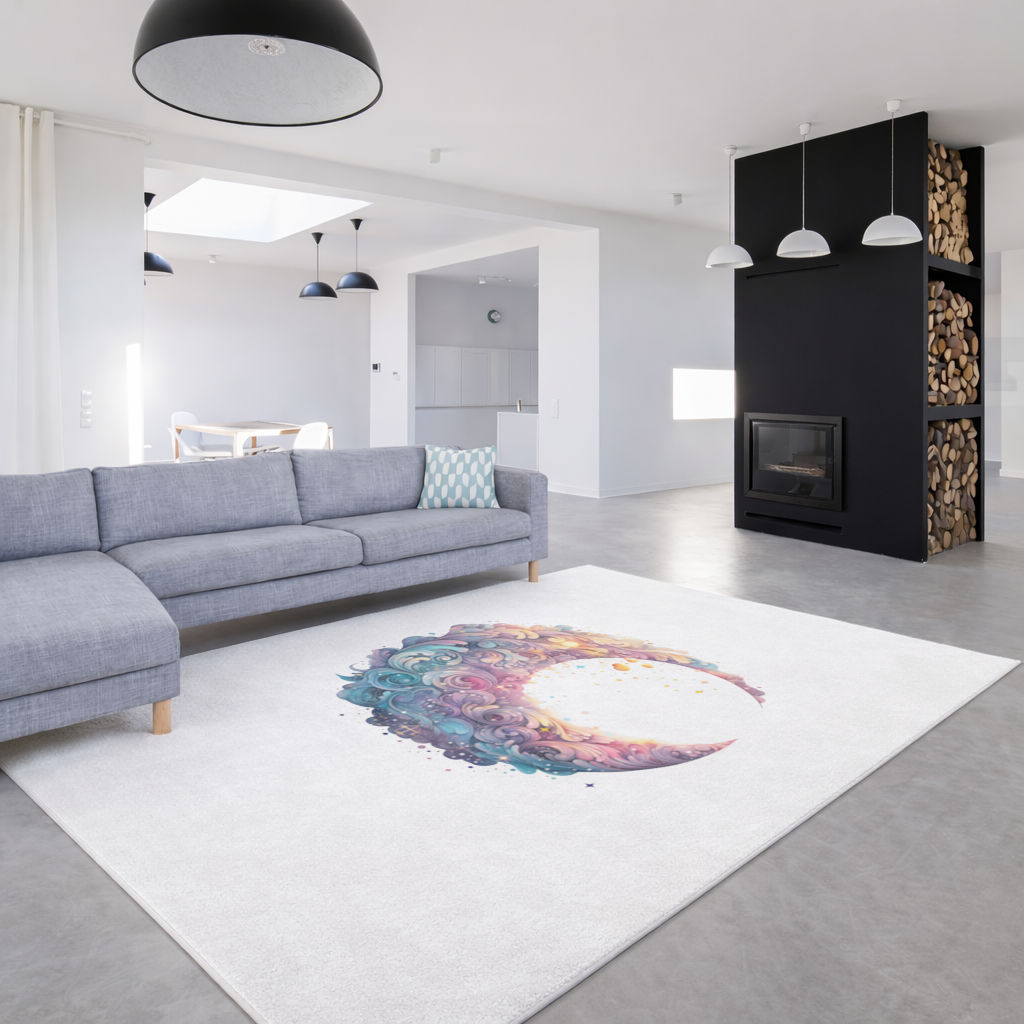 Renkli Sarmal Hilal ve Yıldızlar Salon Halısı