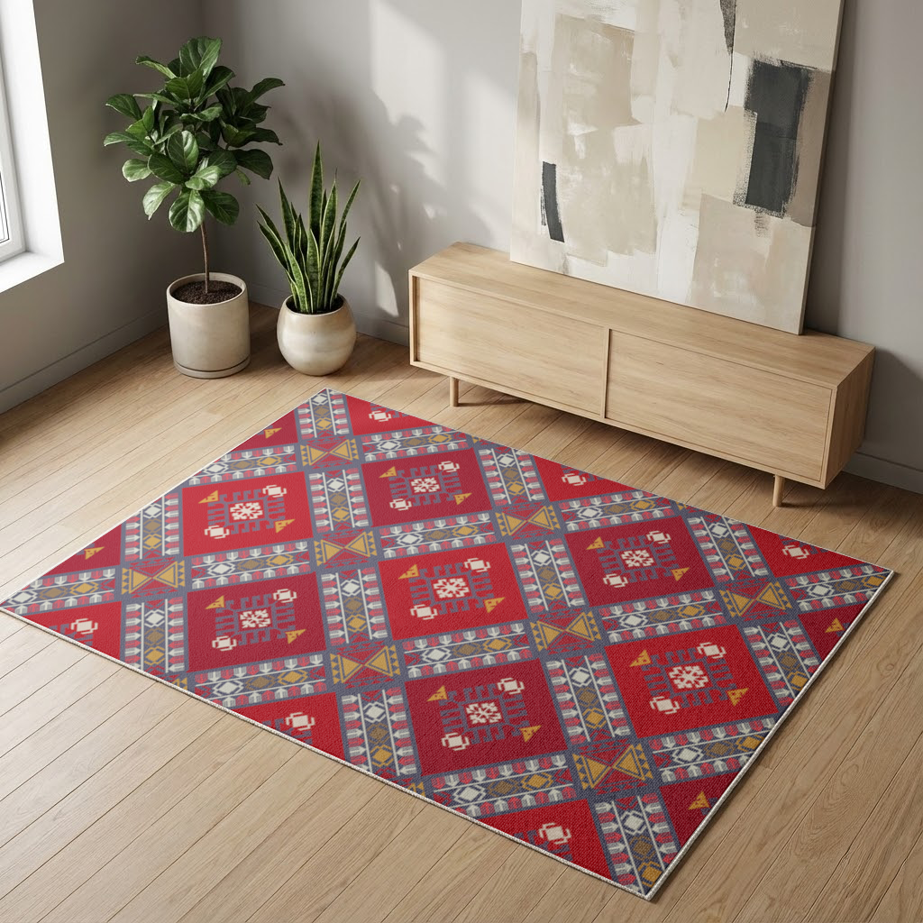 Geleneksel Kilim Desenli Motif Salon Halısı