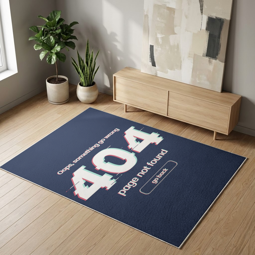 404 Error Glitch Design Living room carpet