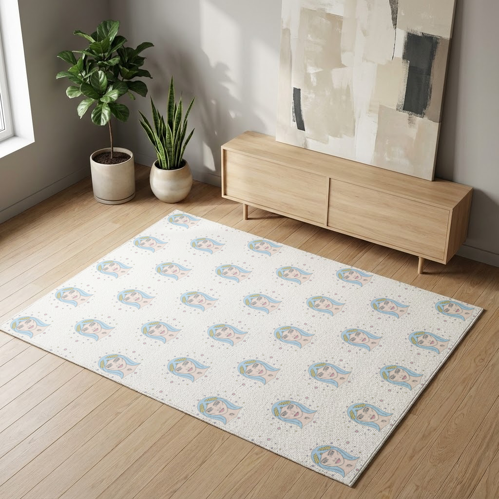 Virgo Zodiac Mystical Woman and Stars Living room carpet