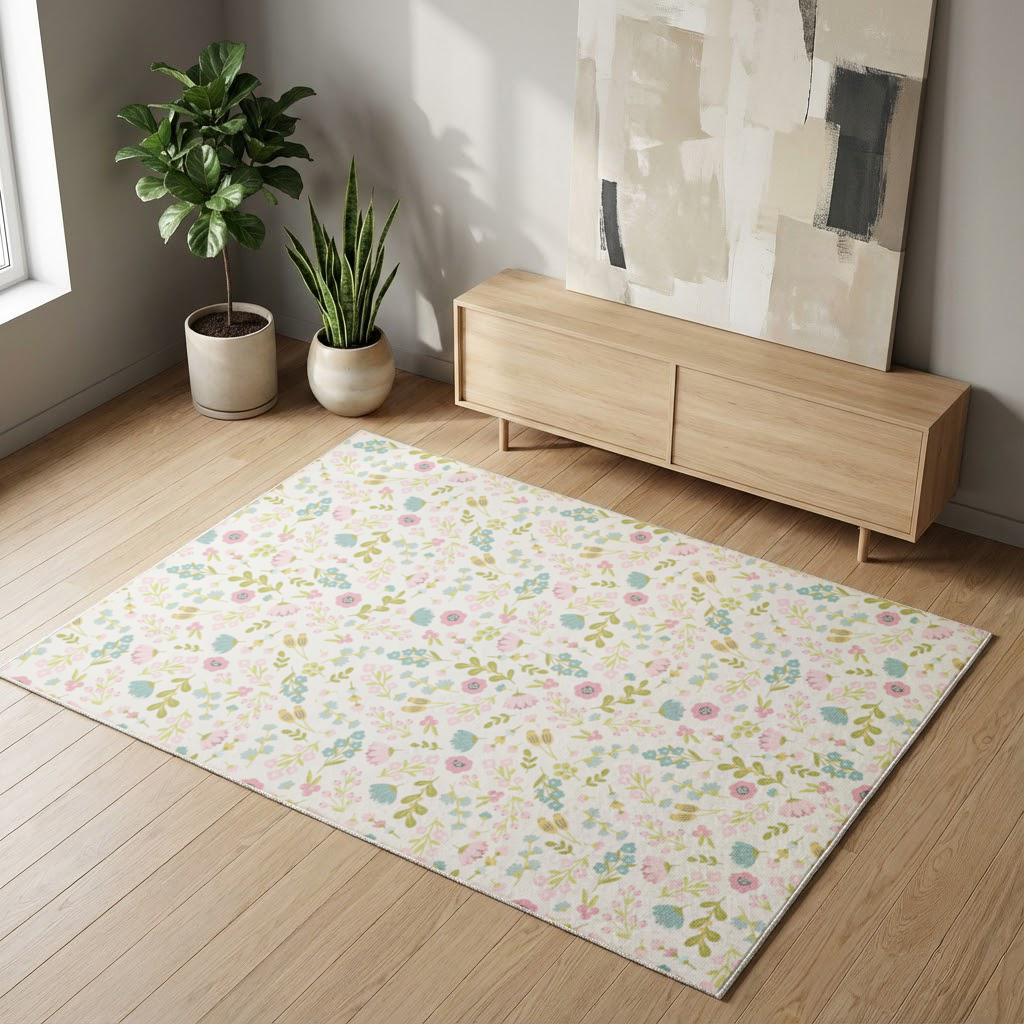 Pastel Spring Floral Living room carpet