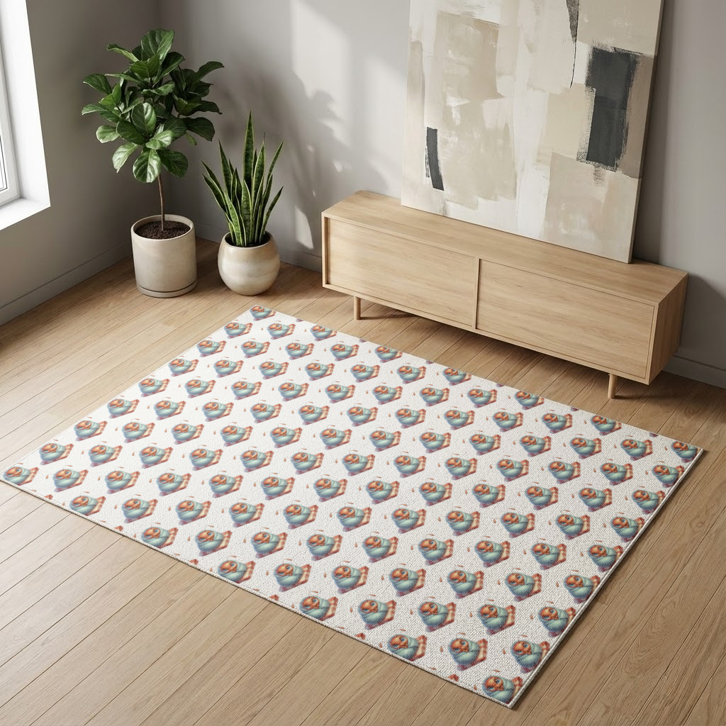 Kawaii Baby Ant Wrapped in Blanket Living room carpet