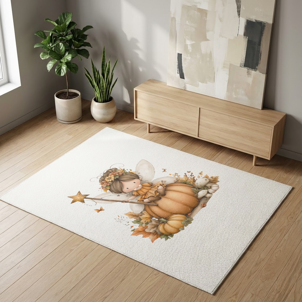 Sonbahar Balkabağı Perisi Salon Halısı
