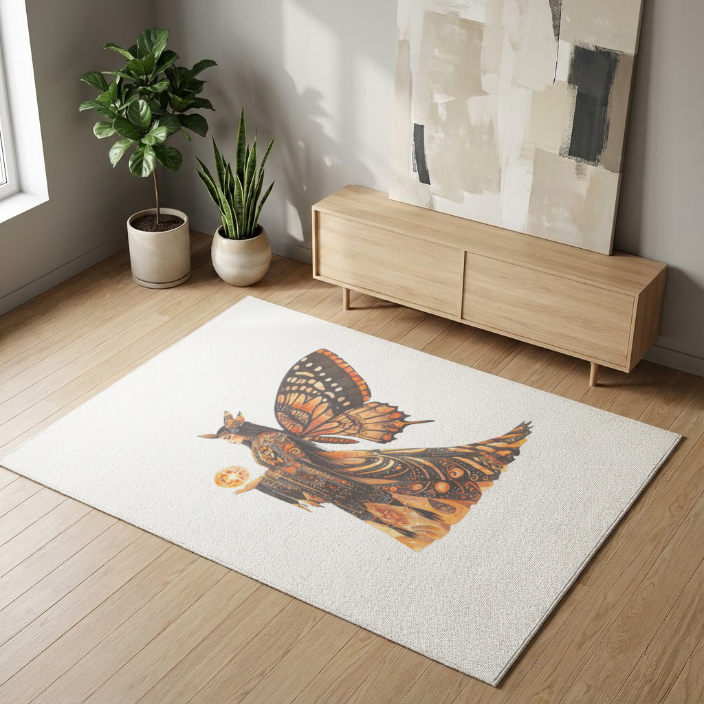 Monarch Butterfly Winged Goddess Living room carpet