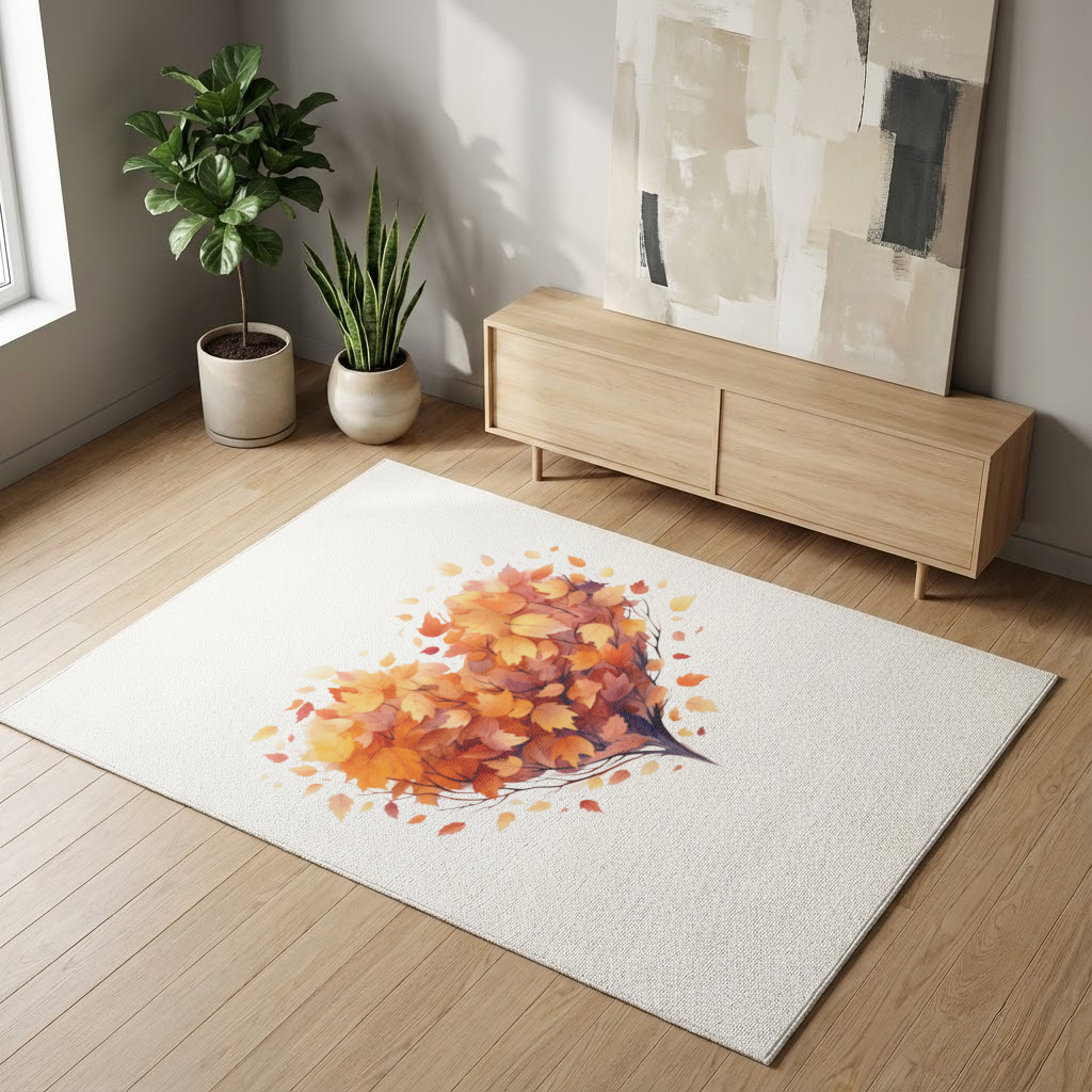 Autumn Leaf Heart Living room carpet