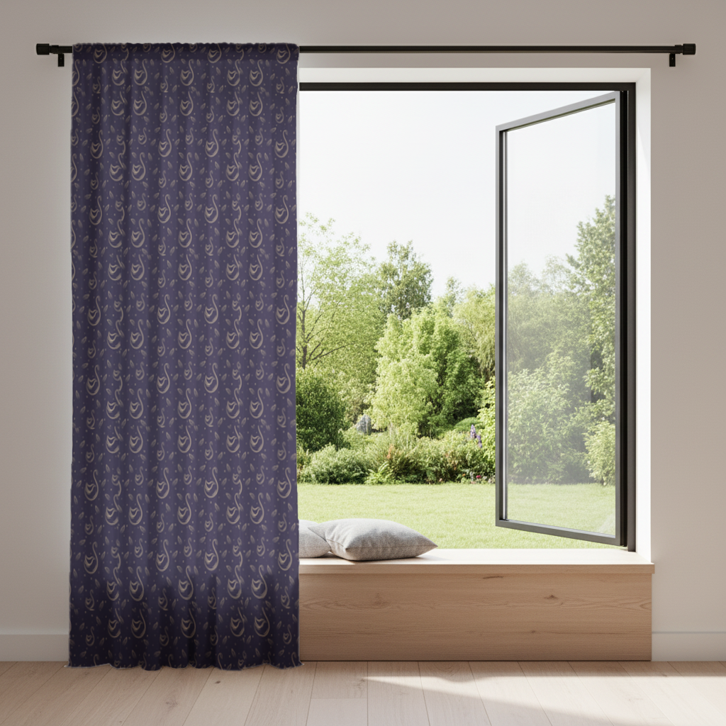 kuğu pattern deseni Drapes