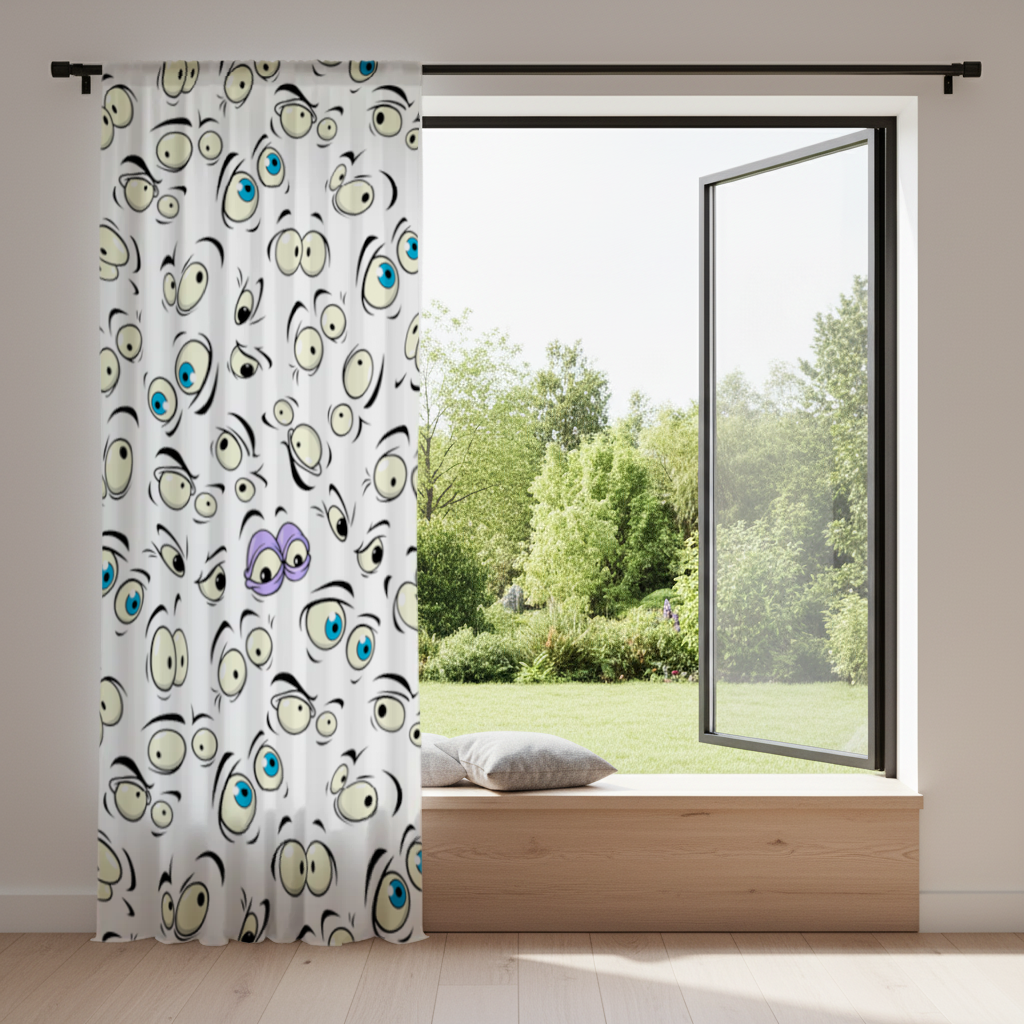 Funny Cartoon Eyes Pattern Drapes