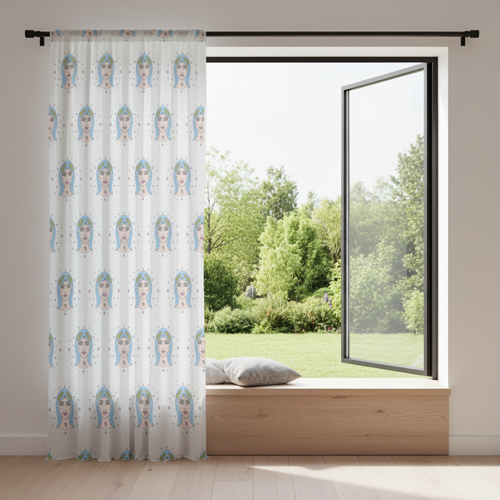 Virgo Zodiac Mystical Woman and Stars Drapes