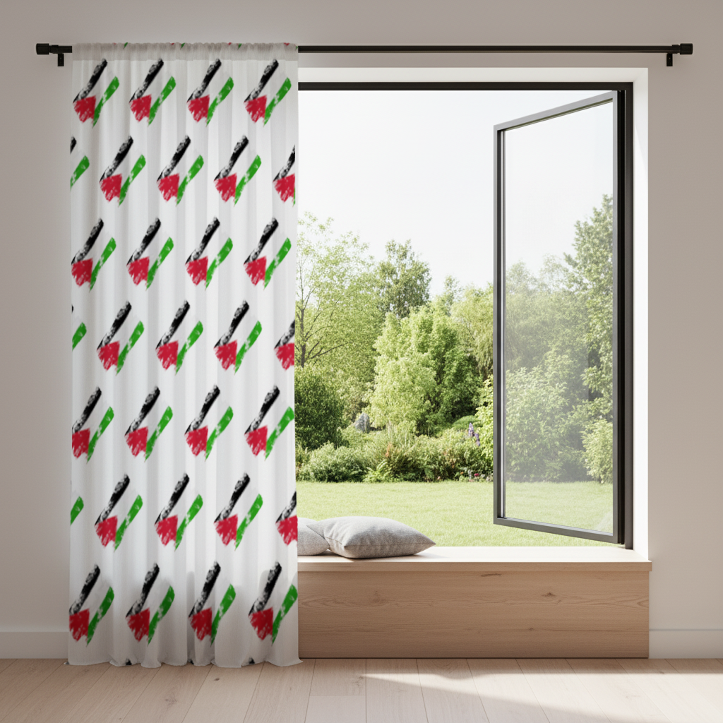 Palestine Resistance Flag Brush Stroke Drapes
