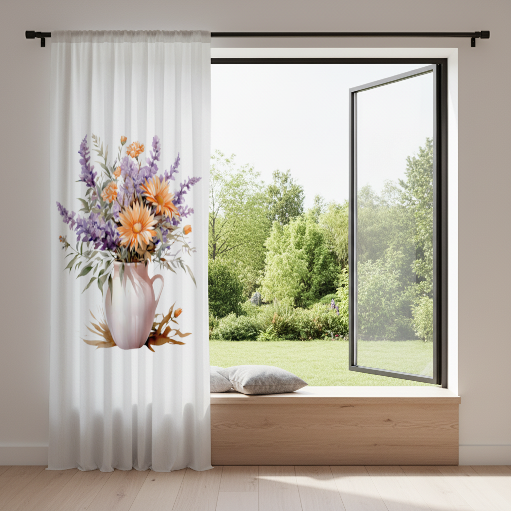 Cottagecore Wildflower Pitcher Drapes