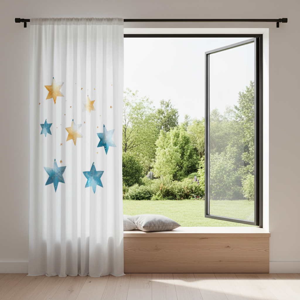 Watercolor Hanging Stars Drapes