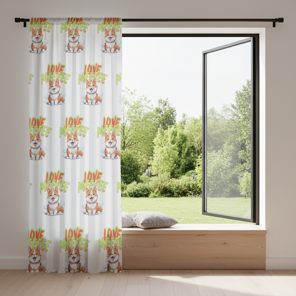 Cute Orange Cat Love Me Drapes