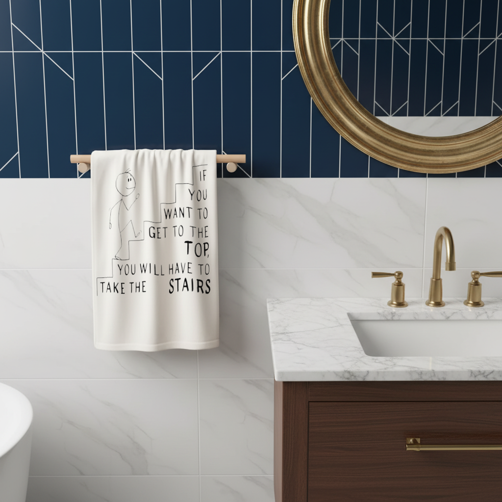 If you want to get to the top, you will have to take the stairs. Hand Towel