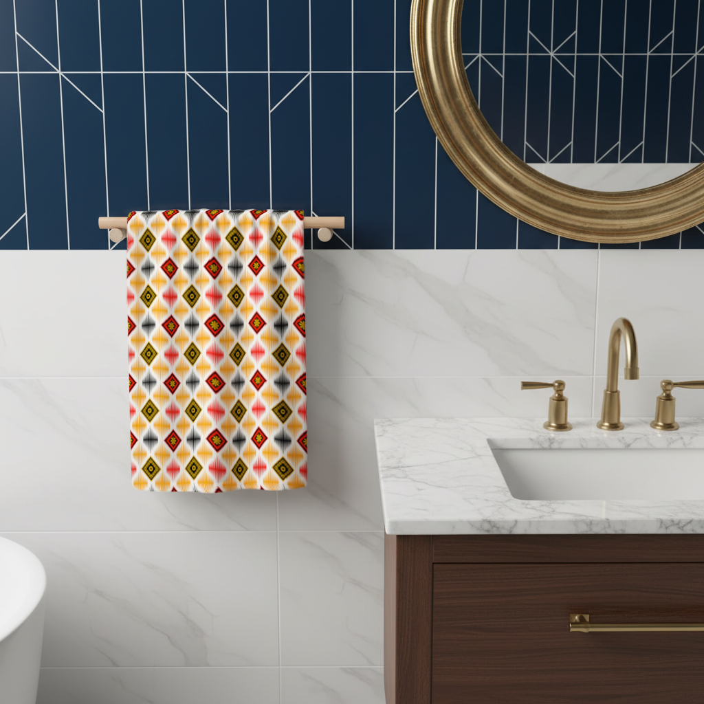 Vibrant Ethnic Geometric Motif Hand Towel