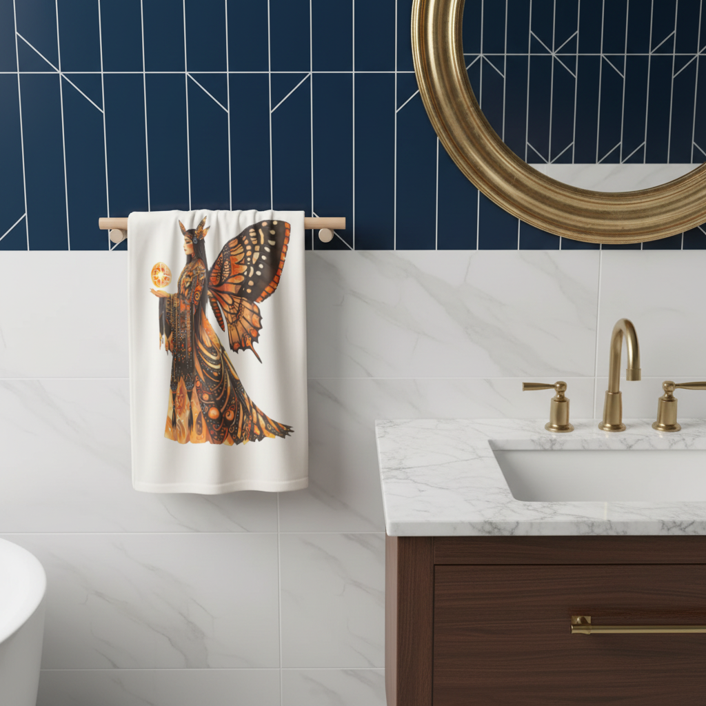 Monarch Butterfly Winged Goddess Hand Towel