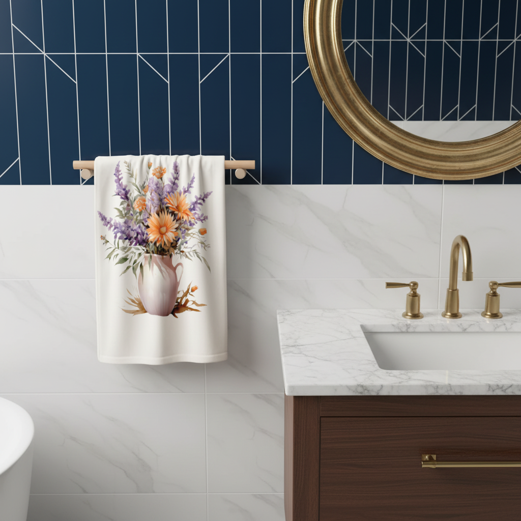 Cottagecore Wildflower Pitcher Hand Towel
