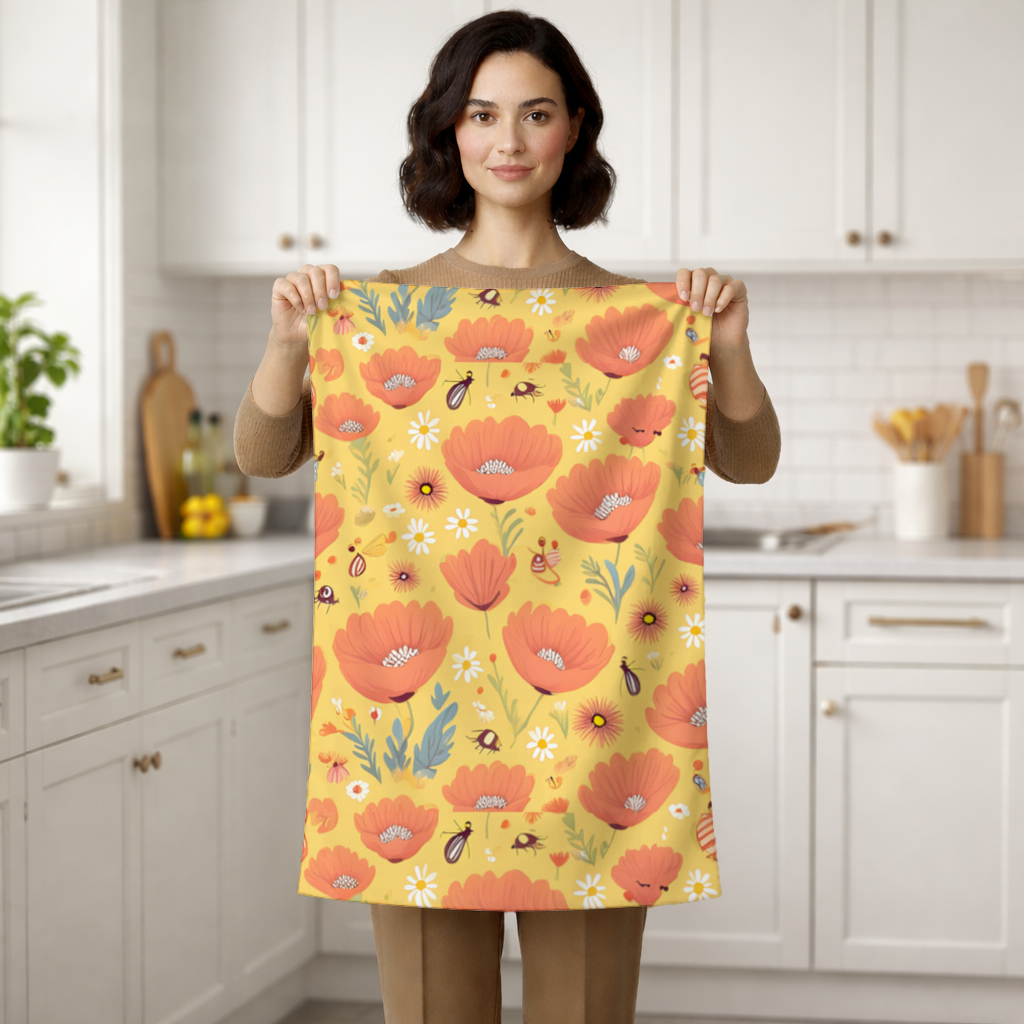 Floral  Insect Pattern  Colorful Design Hand Towel