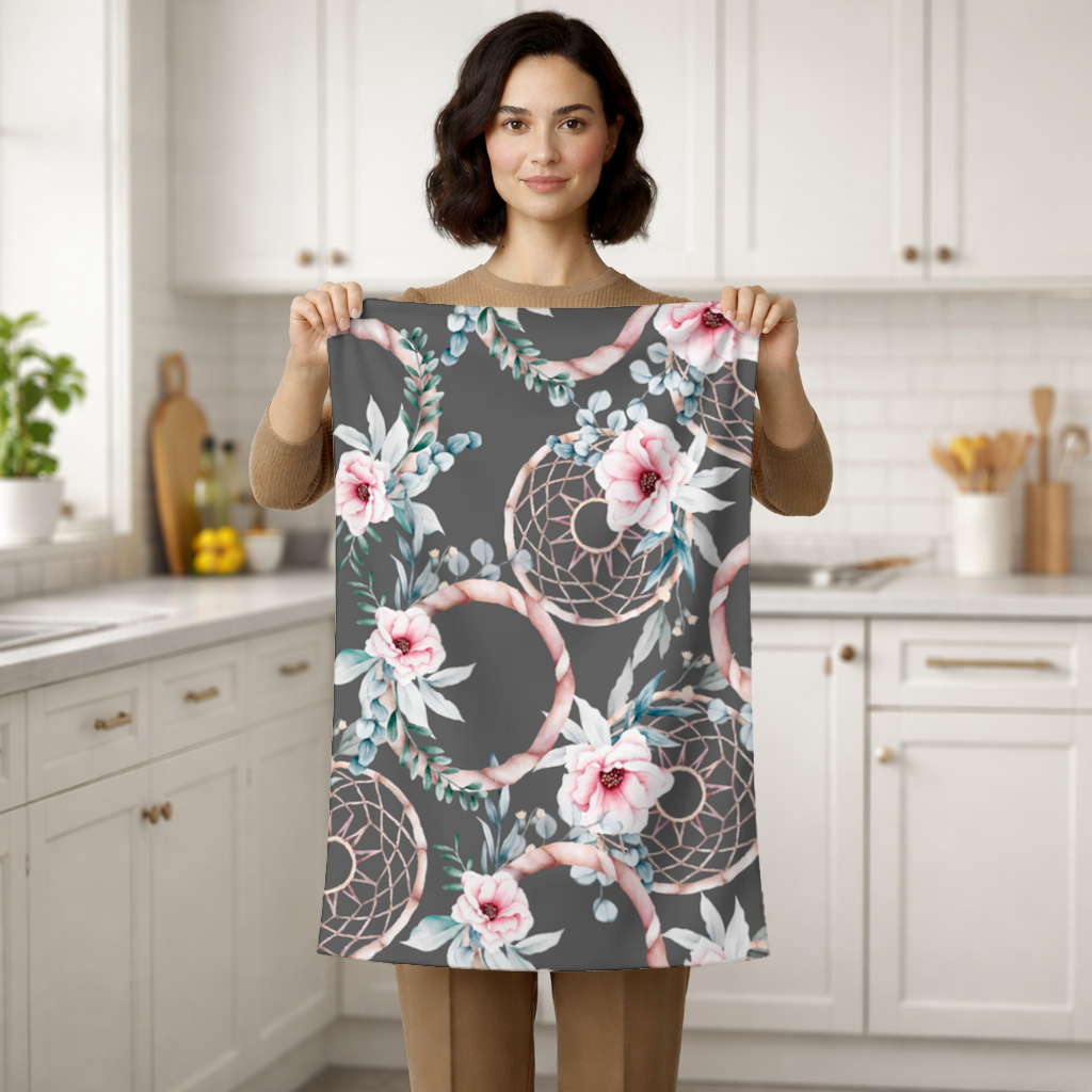 Boho Floral Dreamcatcher Pattern Hand Towel