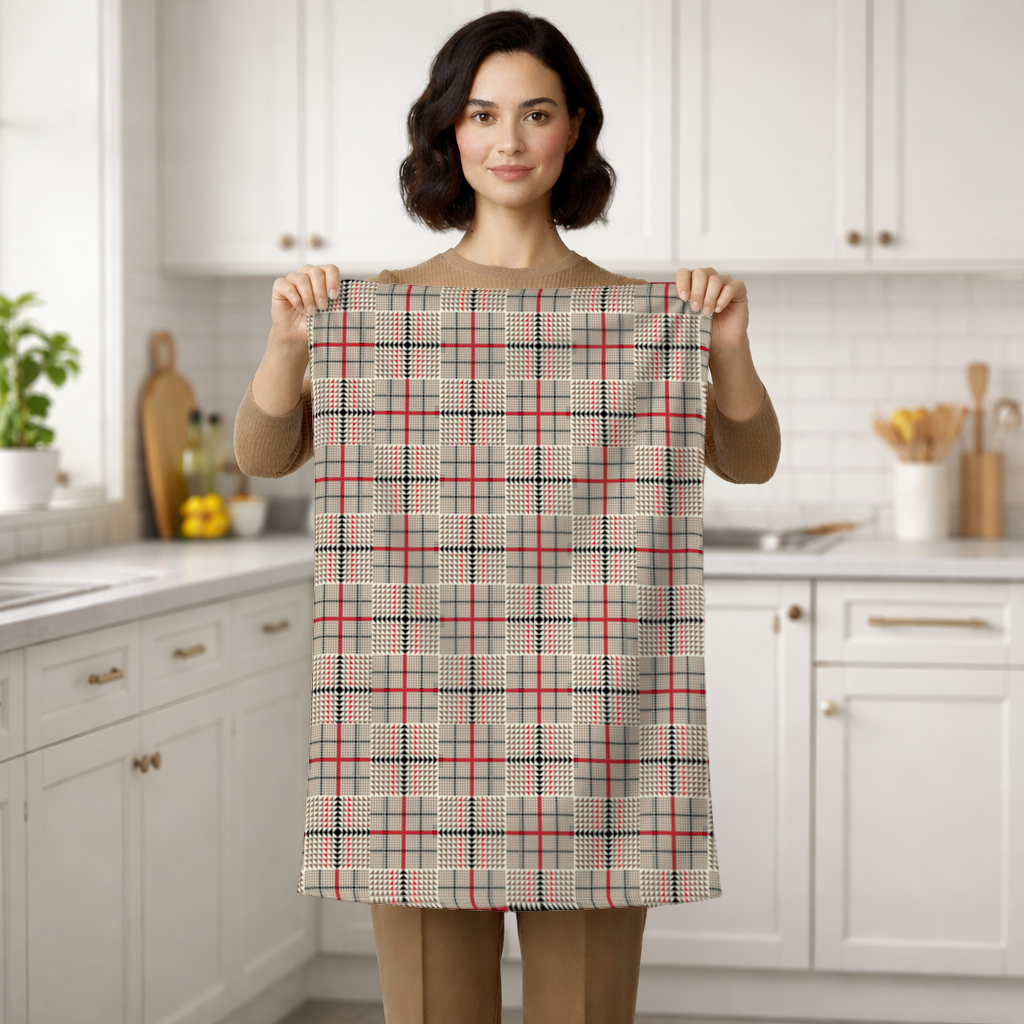 Red Black Geometric Tribal Pattern Hand Towel